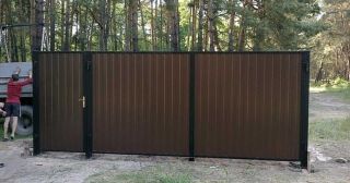 Купить распашные ворота из профнастила Биробиджан, цена от 2737 руб.